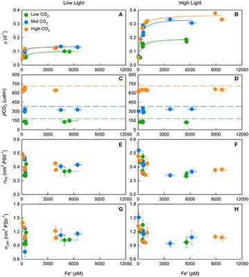 An Integrated Response of Trichodesmium erythraeum IMS101 Growth and Photo-Physiology to Iron, CO2, and Light Intensity